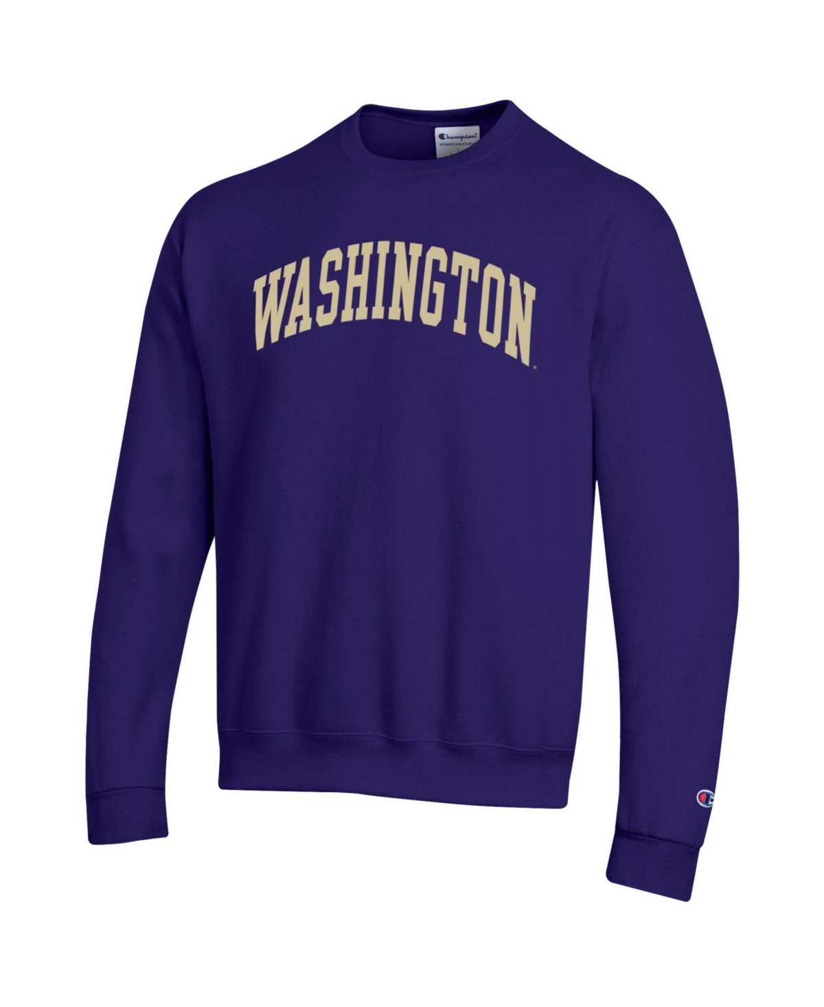 Champion Men's Purple Washington Huskies Basic Arch Fleece Pullover Sweatshirt In Purple