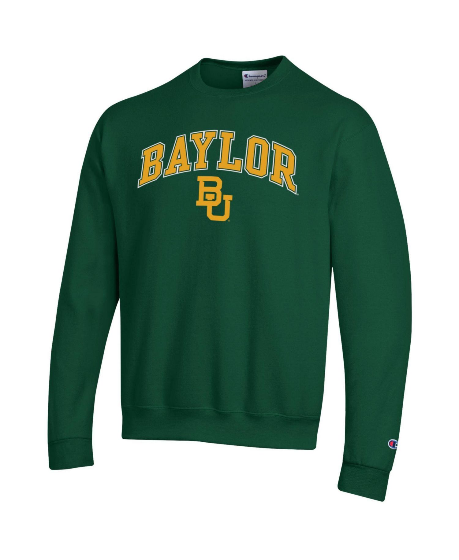 Men's Champion Green Baylor Bears Arch Over Logo Pullover Sweatshirt