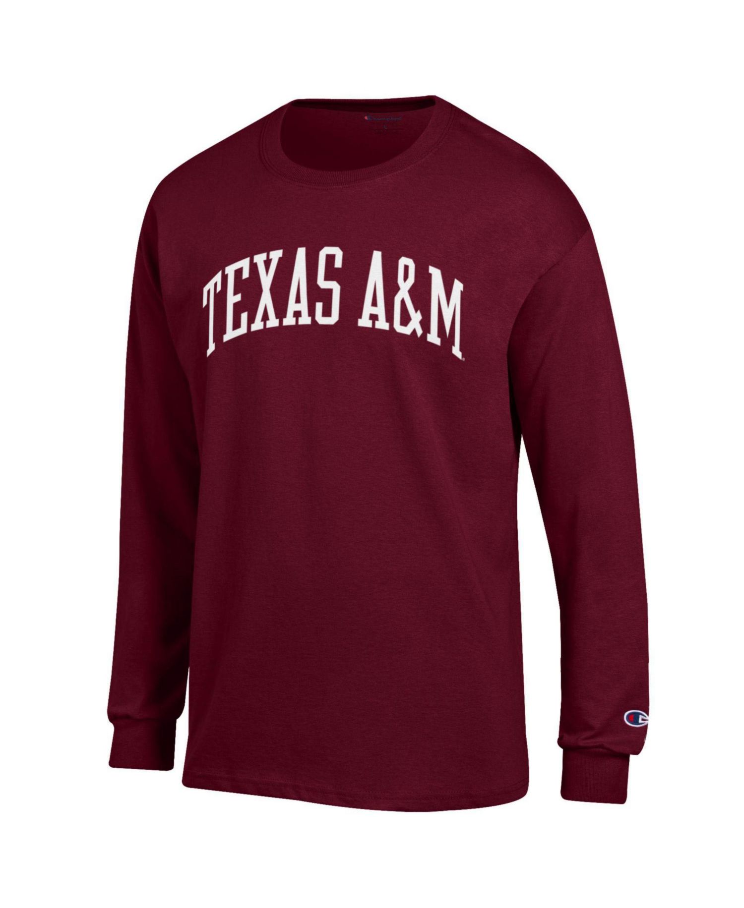 Men's Maroon Texas A&M Aggies Basic Arch Long Sleeve T-Shirt