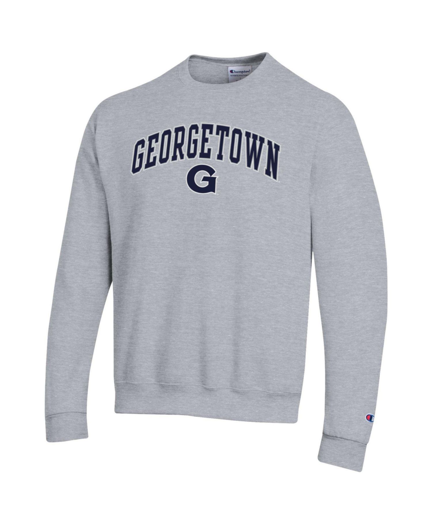Men's Champion Navy Georgetown Hoyas Arch Over Logo Pullover Sweatshirt