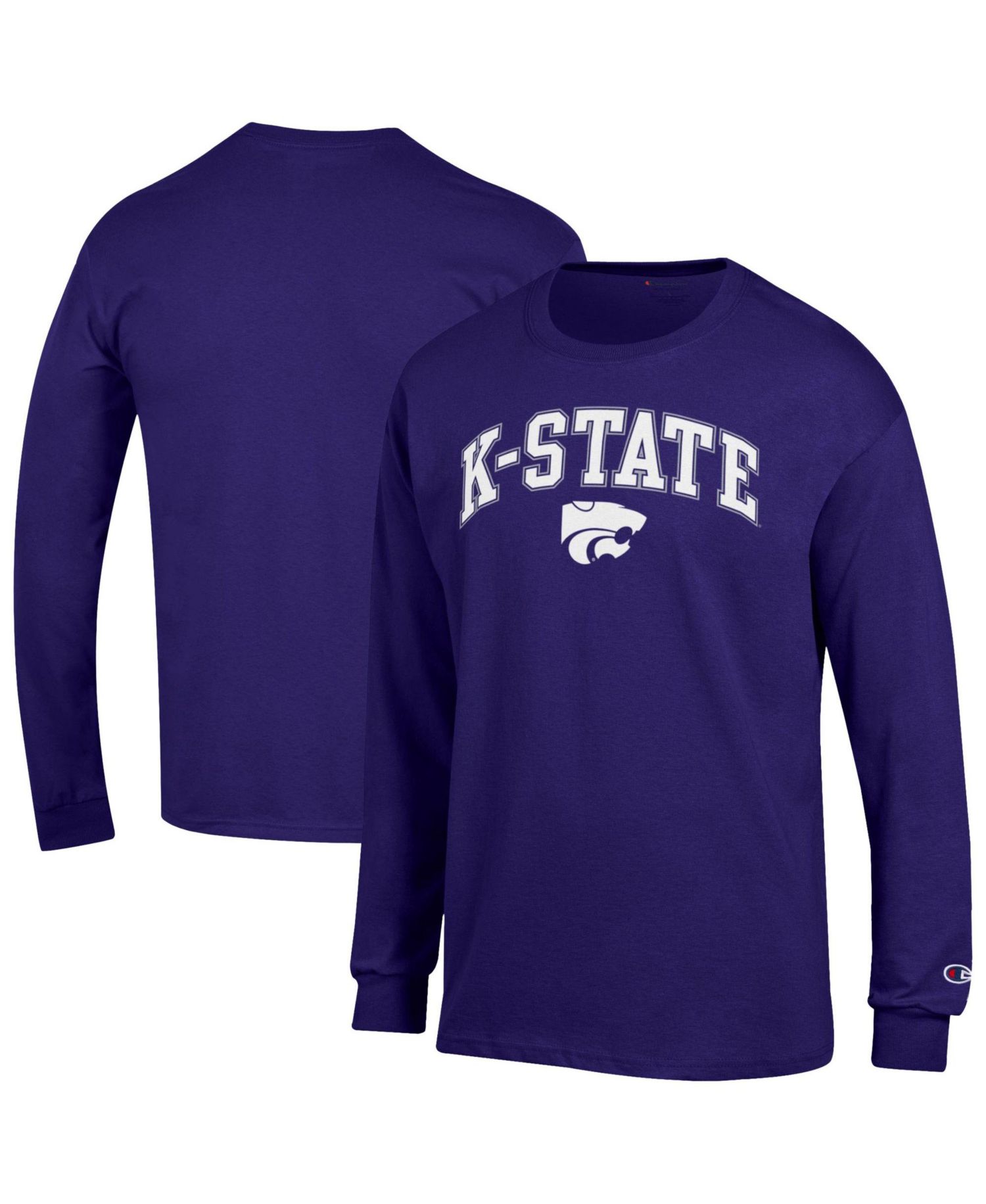 Men's Champion Purple Kansas State Wildcats Arch Over Logo Long Sleeve T-Shirt