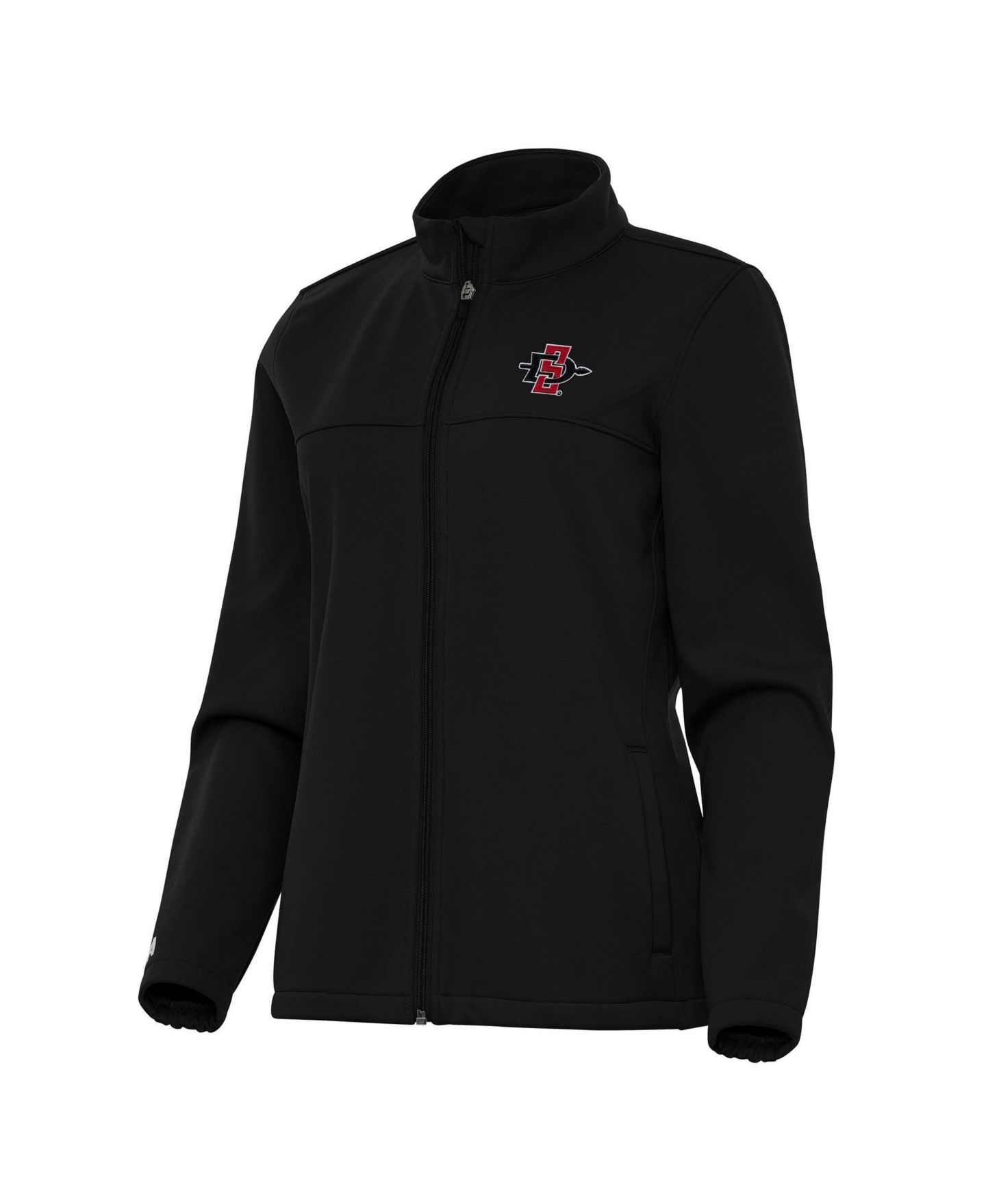 Женская куртка Antigua Black San Diego State Aztecs Links 2 Full-Zip Golf — фото 1