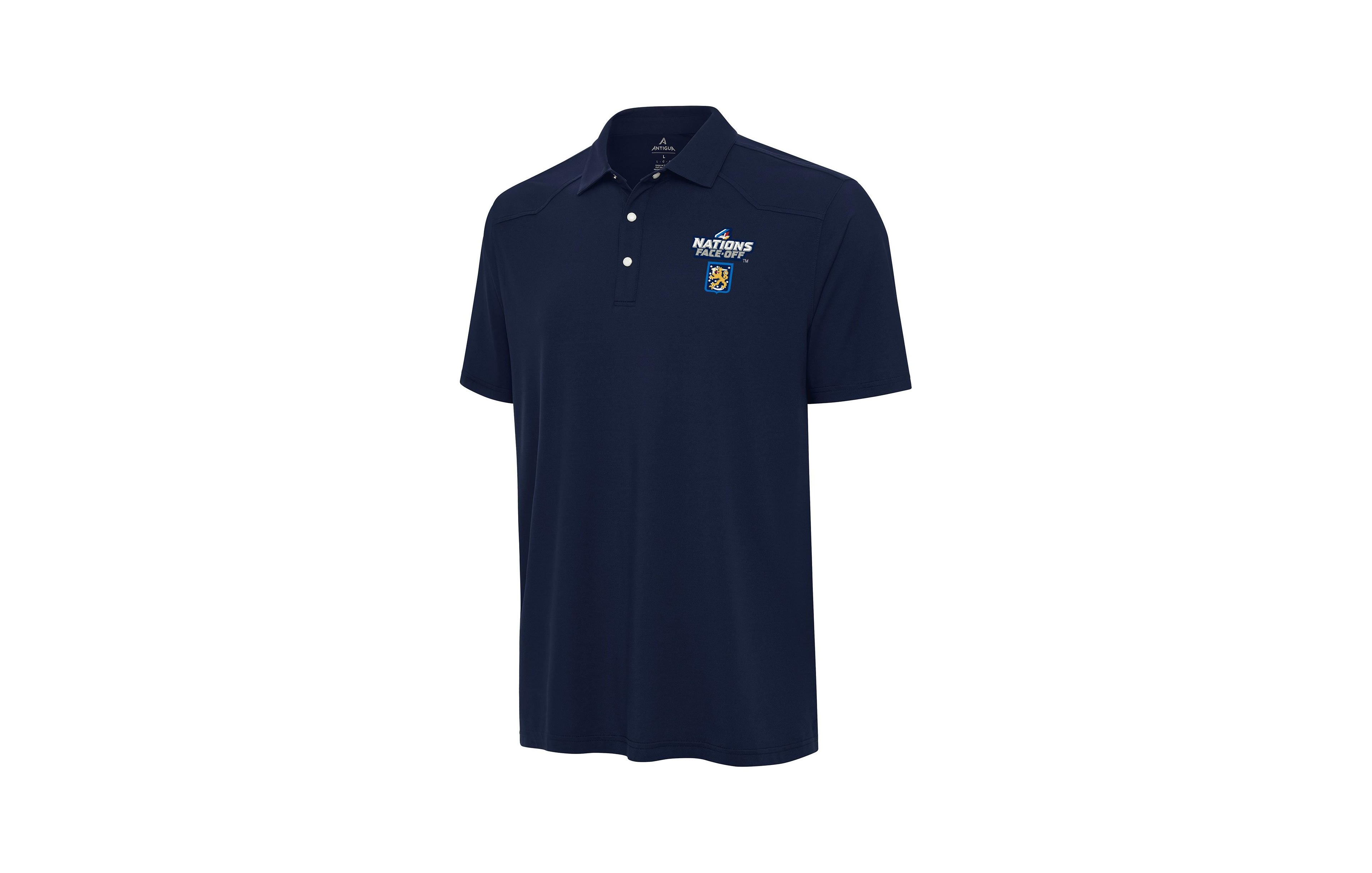 Antigua Men's Navy Finland Hockey 2025 4 Nations Face Off Western Polo Shirt