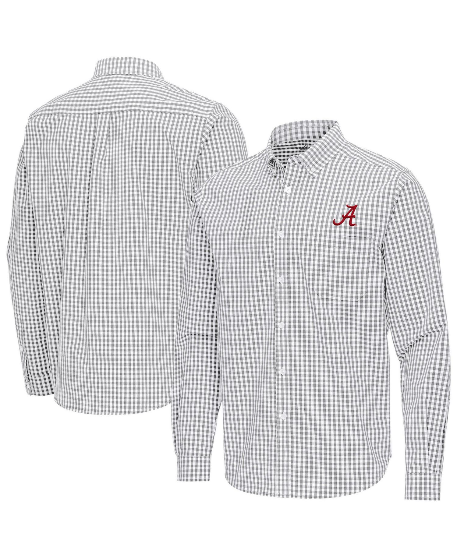 Men's Gray Alabama Crimson Tide Ellis Woven Tri-Blend Long Sleeve Button-Down Shirt