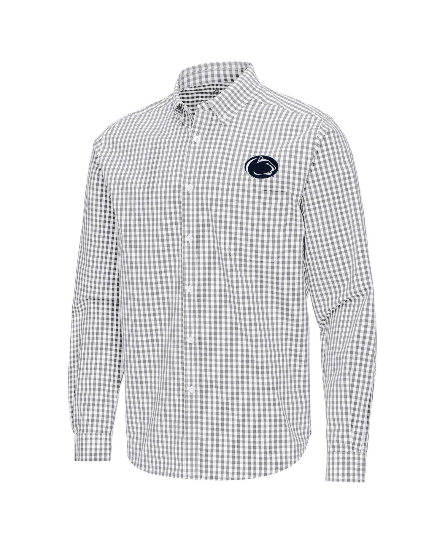 Men's Gray Penn State Nittany Lions Ellis Woven Tri-Blend Long Sleeve Button-Down Shirt