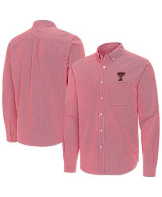 Men's Red Texas Tech Red Raiders Porter Woven Tri-Blend Long sleeves Button-Down Shirt