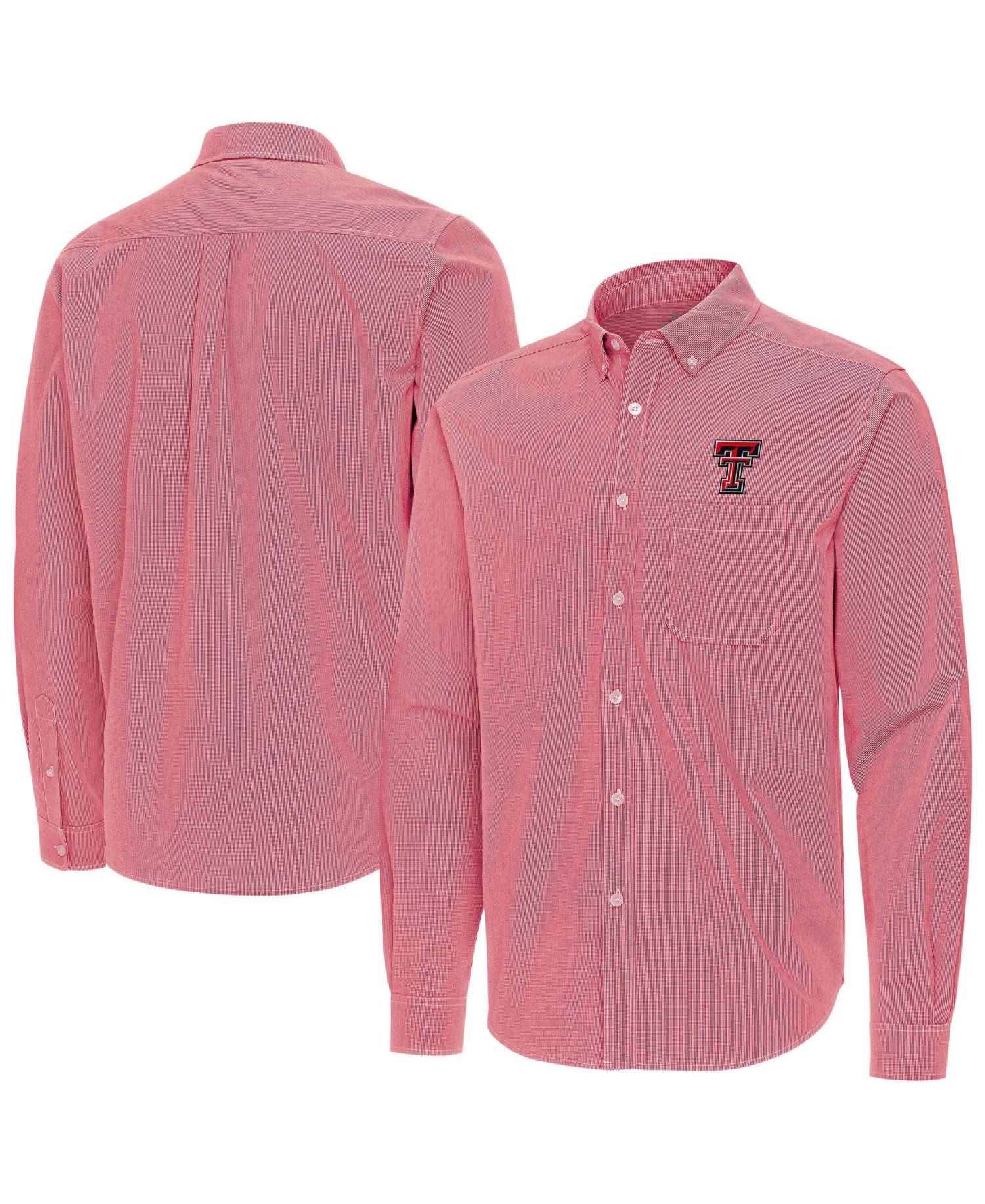 Men's Red Texas Tech Red Raiders Porter Woven Tri-Blend Long Sleeve Button-Down Shirt