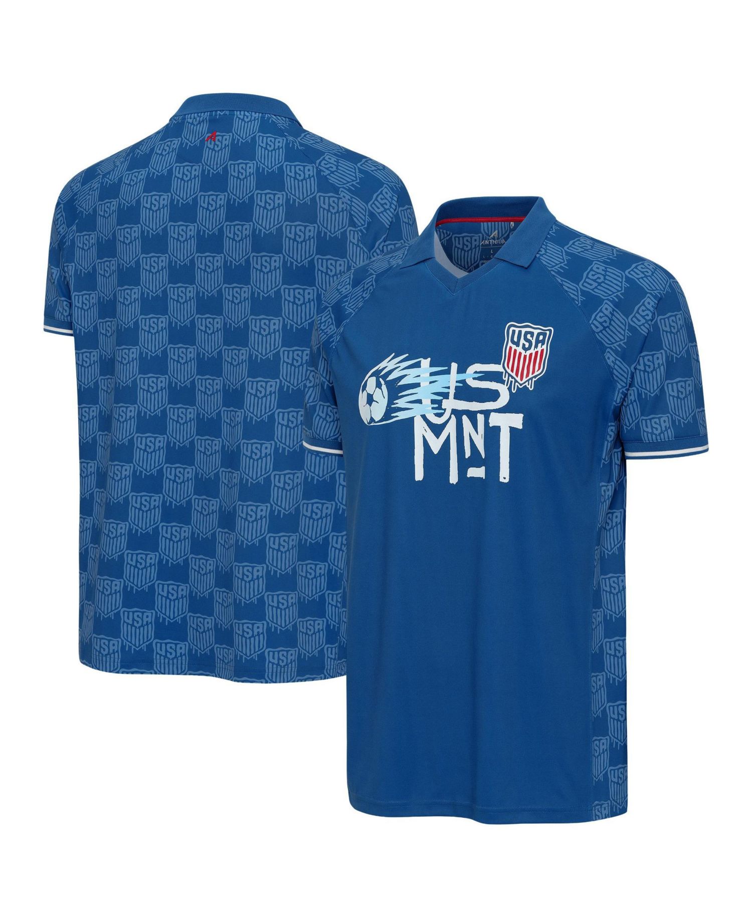 Men's Blue USMNT V-Neck Polo Shirt