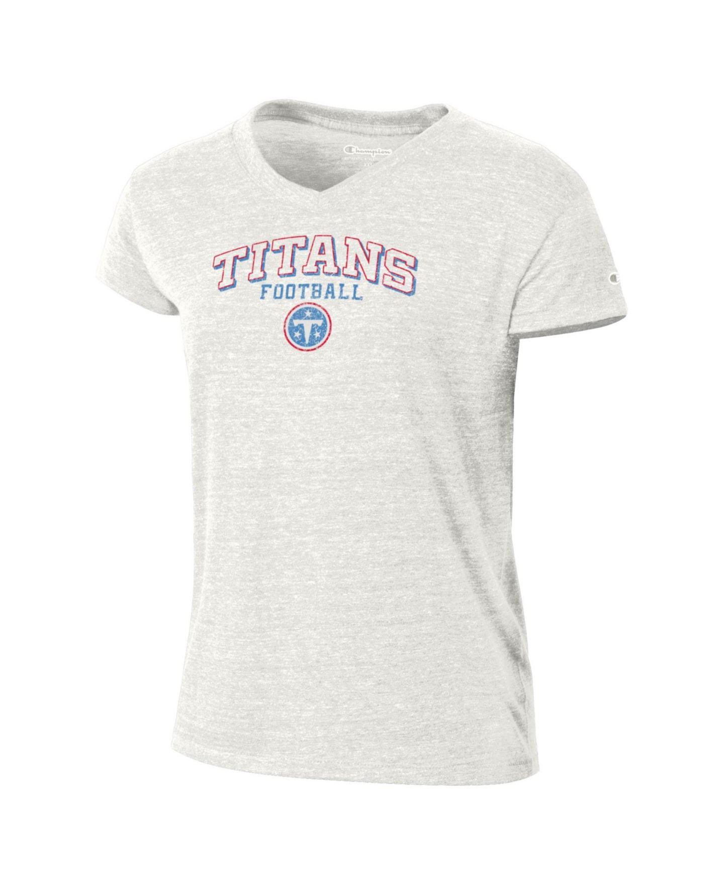 Женская футболка Champion Tennessee Titans Triumph Tri-Blend V-Neck — фото 2
