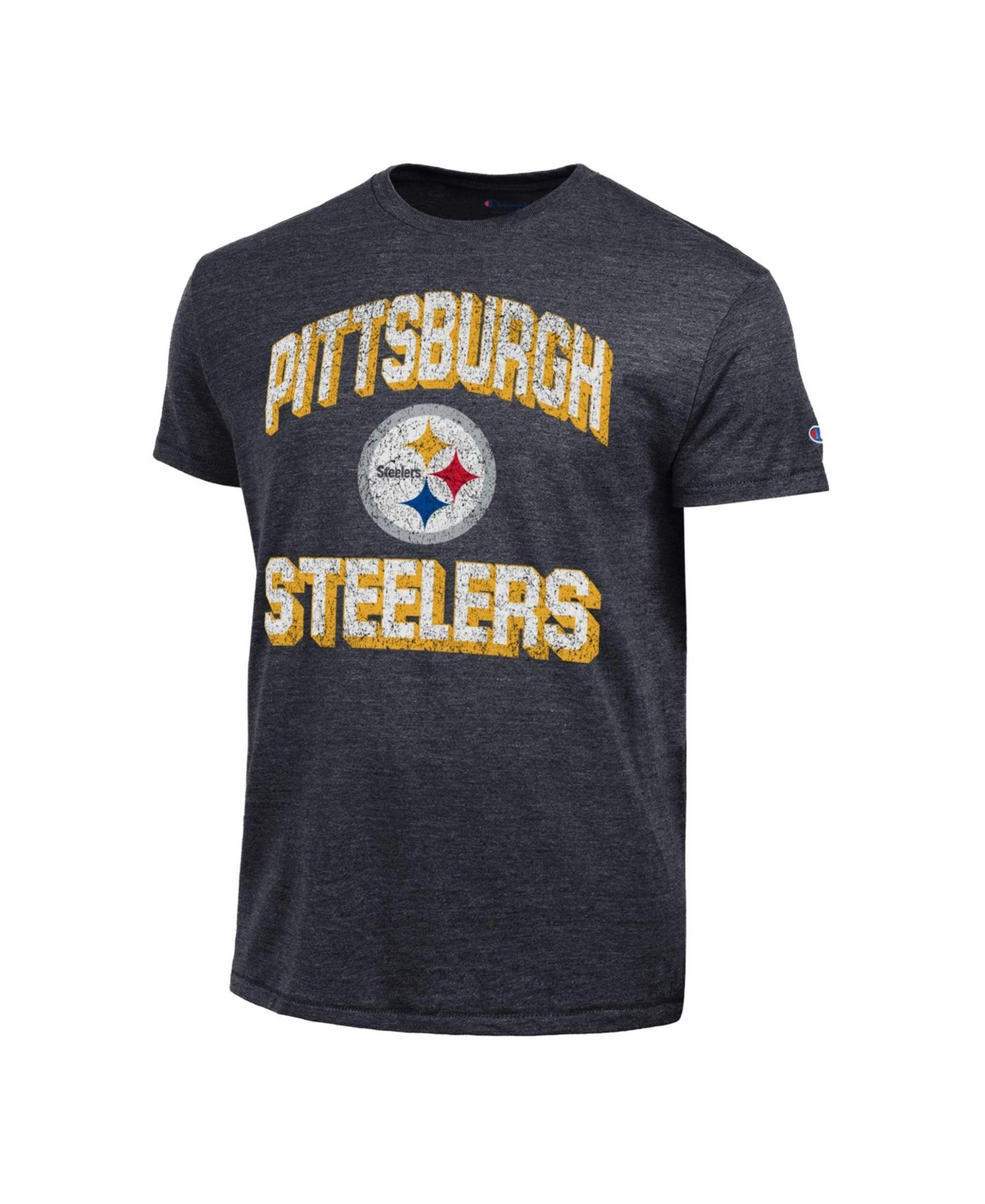 Men's Heather Black Pittsburgh Steelers Ultimate Tri-Blend T-Shirt