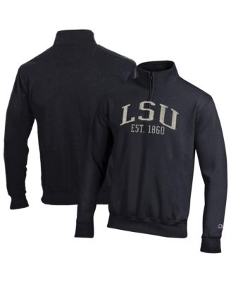 Men's Black LSU Tigers Powerblend Quarter-Zip Pullover Sweatshirt