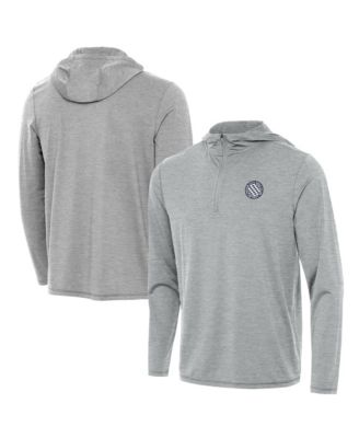 Men's Heather Gray Motor City Golf Club Tidy Quarter-Zip Hoodie