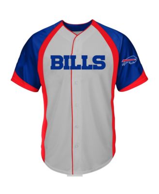 Men's Gray Buffalo Bills Big Tall Button-Up Fashion T-Shirt