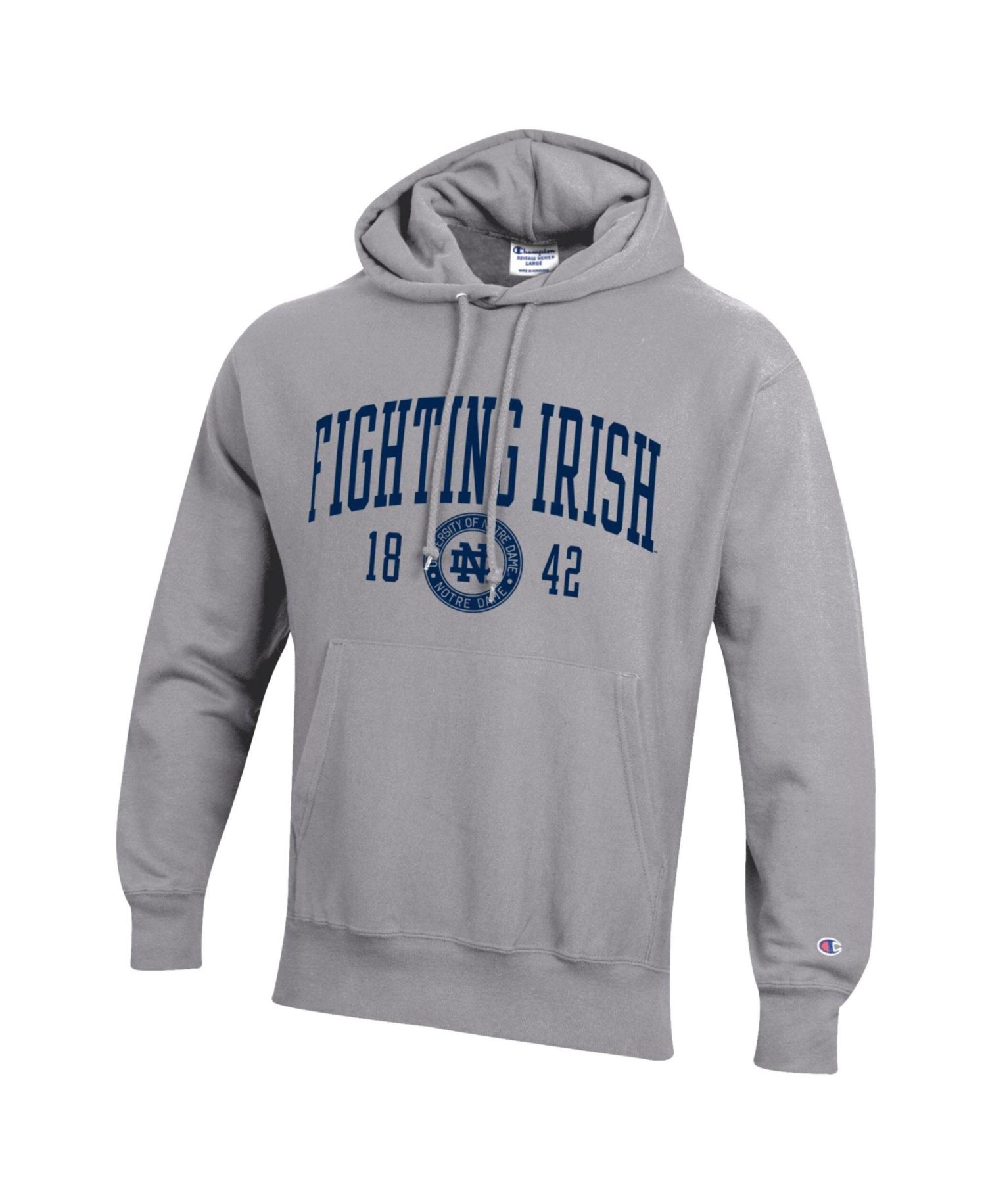 Men's Heather Gray Notre Dame Fighting Irish Established Reverse Weave Hoodie