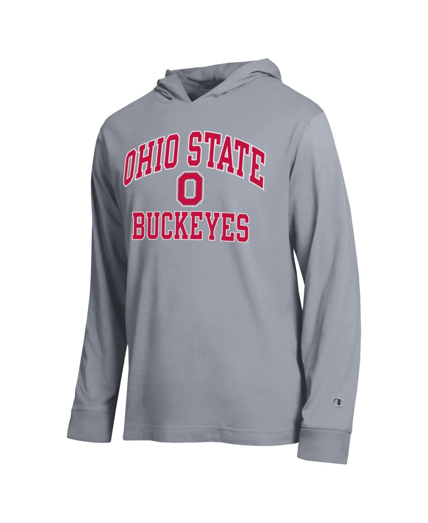 Men's Heather Gray Ohio State Buckeyes High Motor All-Star Long Sleeve Hooded T-Shirt