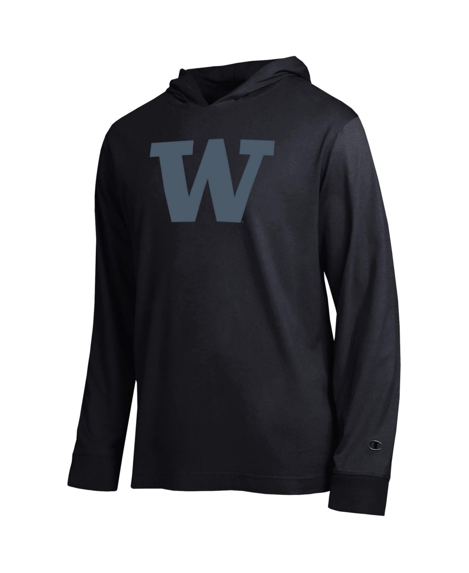 Men's Black Washington Huskies Tonal All-Star Long Sleeve Hooded T-Shirt