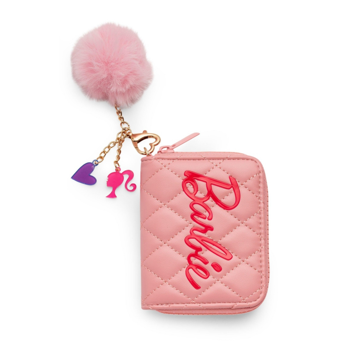 Barbie Quilted Kids Zip Wallet with Charm