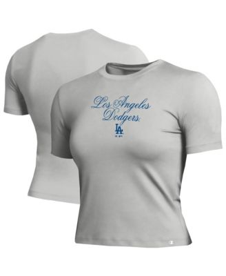 Women's Los Angeles Dodgers Cropped Fitted Graphic T-Shirt