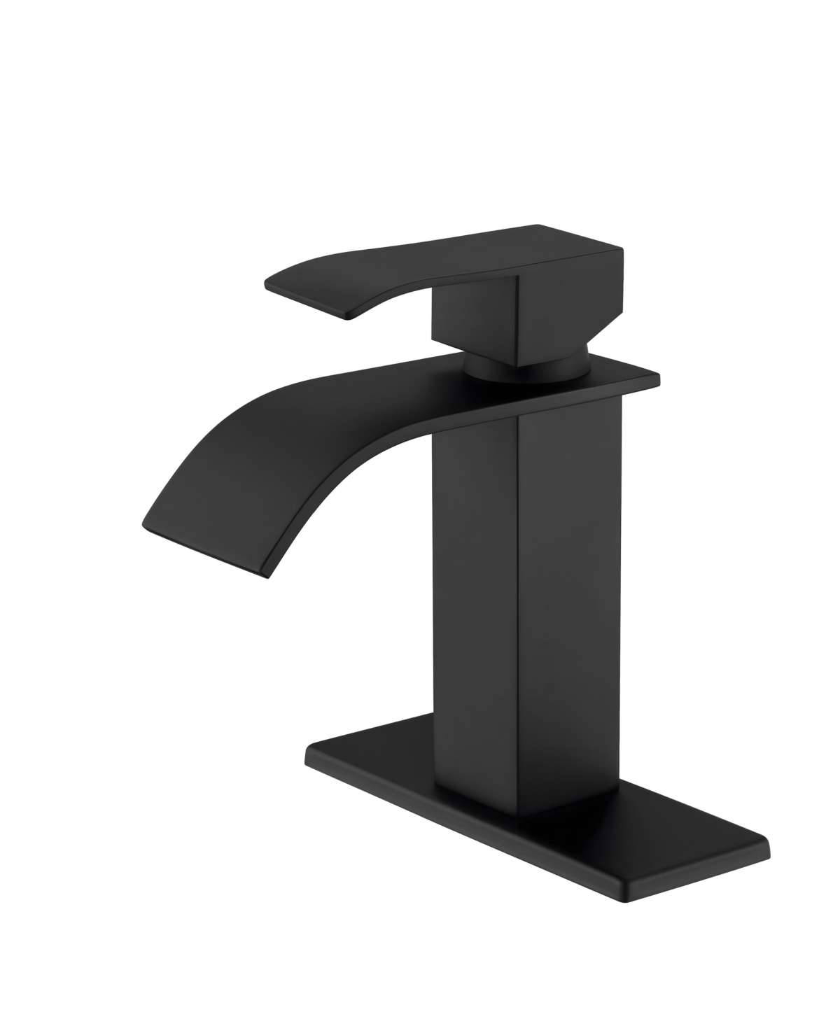 Thirtypeachy Single Handle Waterfall Bathroom Sink Faucet, Stainless Steel Vanity Basin Mixer Tap - Black