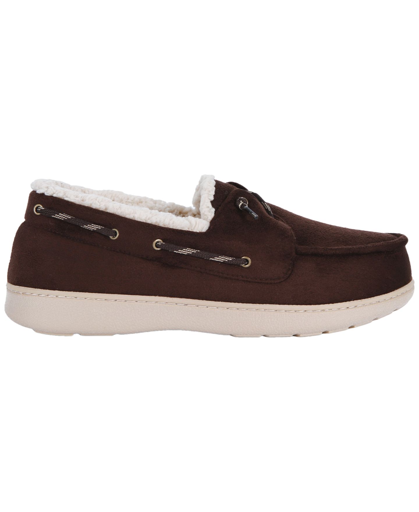 Мужские тапочки Isotoner Boater Moccasin Slippers, цвет: Коричневый — фото 2