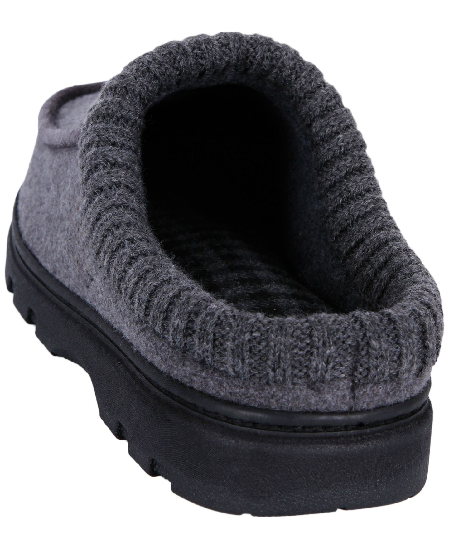 Мужские сабо Isotoner Knit Collar Sock Clog Slippers, цвет: Угольный — фото 3