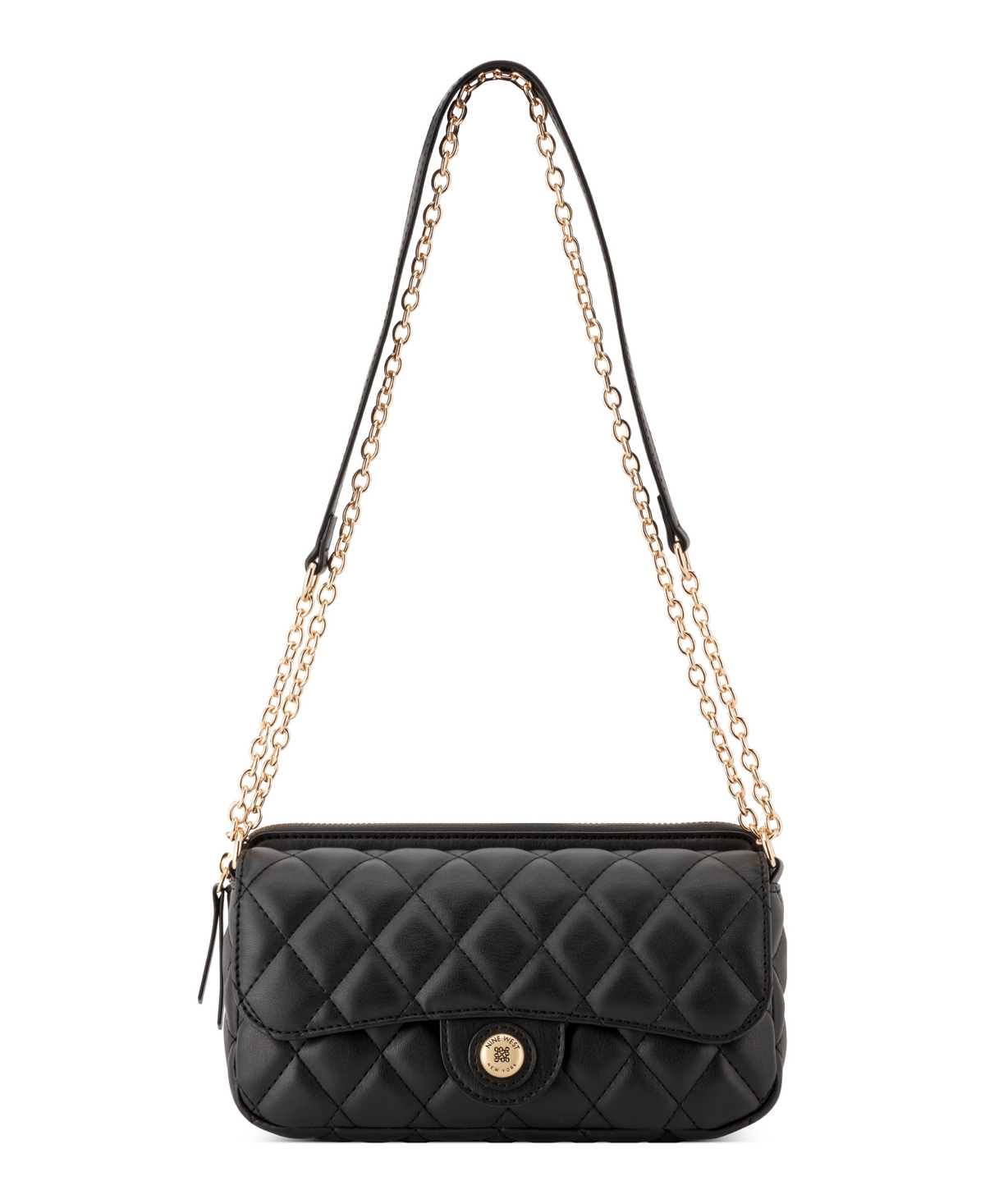 Nine West Emelina Flap Small Crossbody Handbag - Black