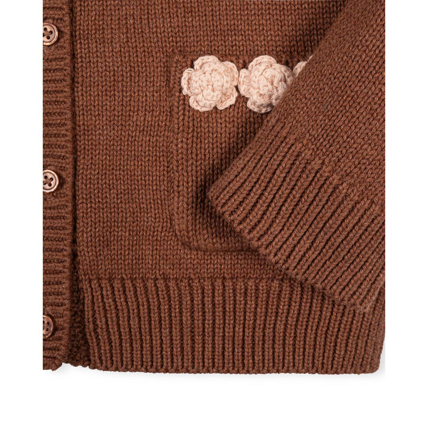 Little and Big Girls' (XXS-L) Organic Rosette Pocket Cardigan Sweater