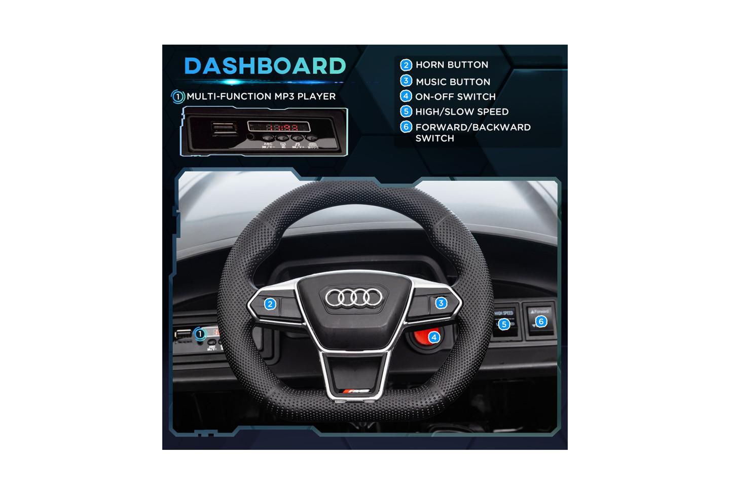 Детская игрушка YOBTOP Audi RS E-tron GT 12V Licensed Remote-Control Electric Ride-On Car, 55 lb. Capacity, от 3 лет, цвет: Чёрный — фото 7