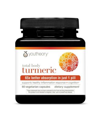 Total Body Turmeric, Vegetarian Capsules, 60 Count, Supports Healthy Inflamation Response and Cognition
