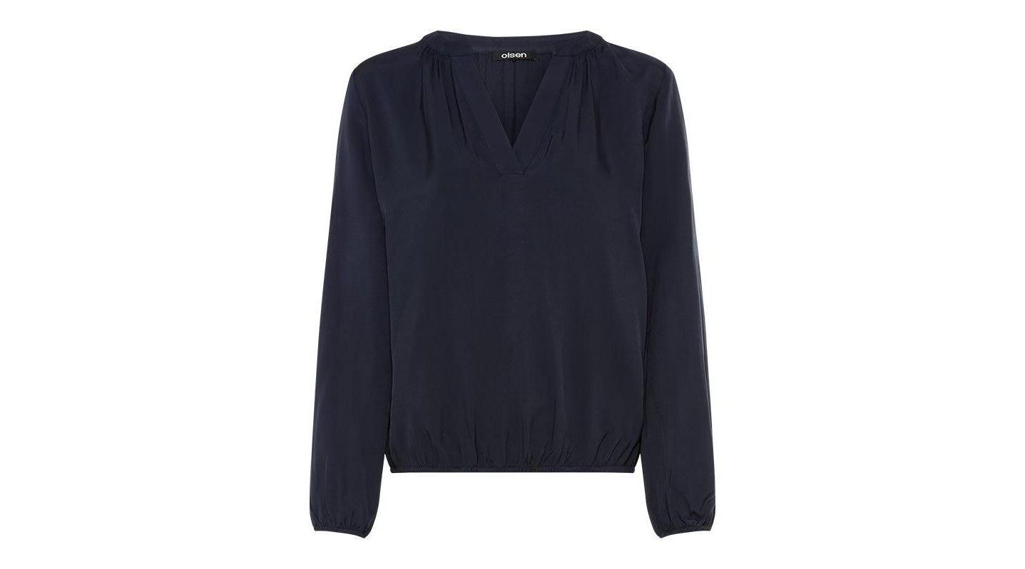 Женская блузка Olsen Long-Sleeve Tunic-Neckline, цвет: Тёмный тёмно-синий — фото 2