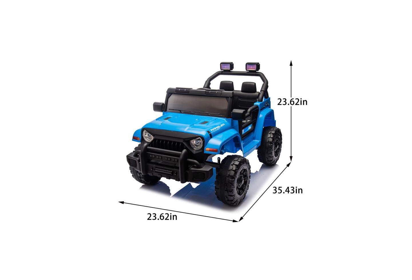 Детская игрушка YOBTOP 12V Kids Ride on Electric Car, Parent Remote Control, Dual Motor Drive, Music/Bluetooth/MP3/USB, LED Headlights for Kids Aged 2-4, цвет: Синий — фото 3