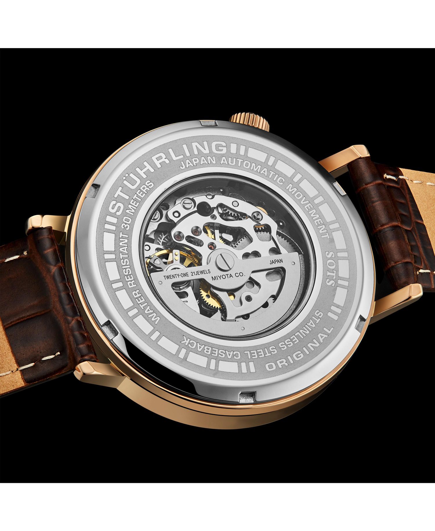 Mens 1021 Quasar Skeleton Automatic 42mm Watch