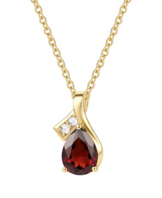 Blue Topaz (1-1/3 ct. t.w.) & Diamond Accent (0.04 ct. t.w.) Pendant Necklace in 14k White Gold (Also available in Amethyst, Citrine, Peridot, Garnet, Sapphire, Emerald, and Ruby)