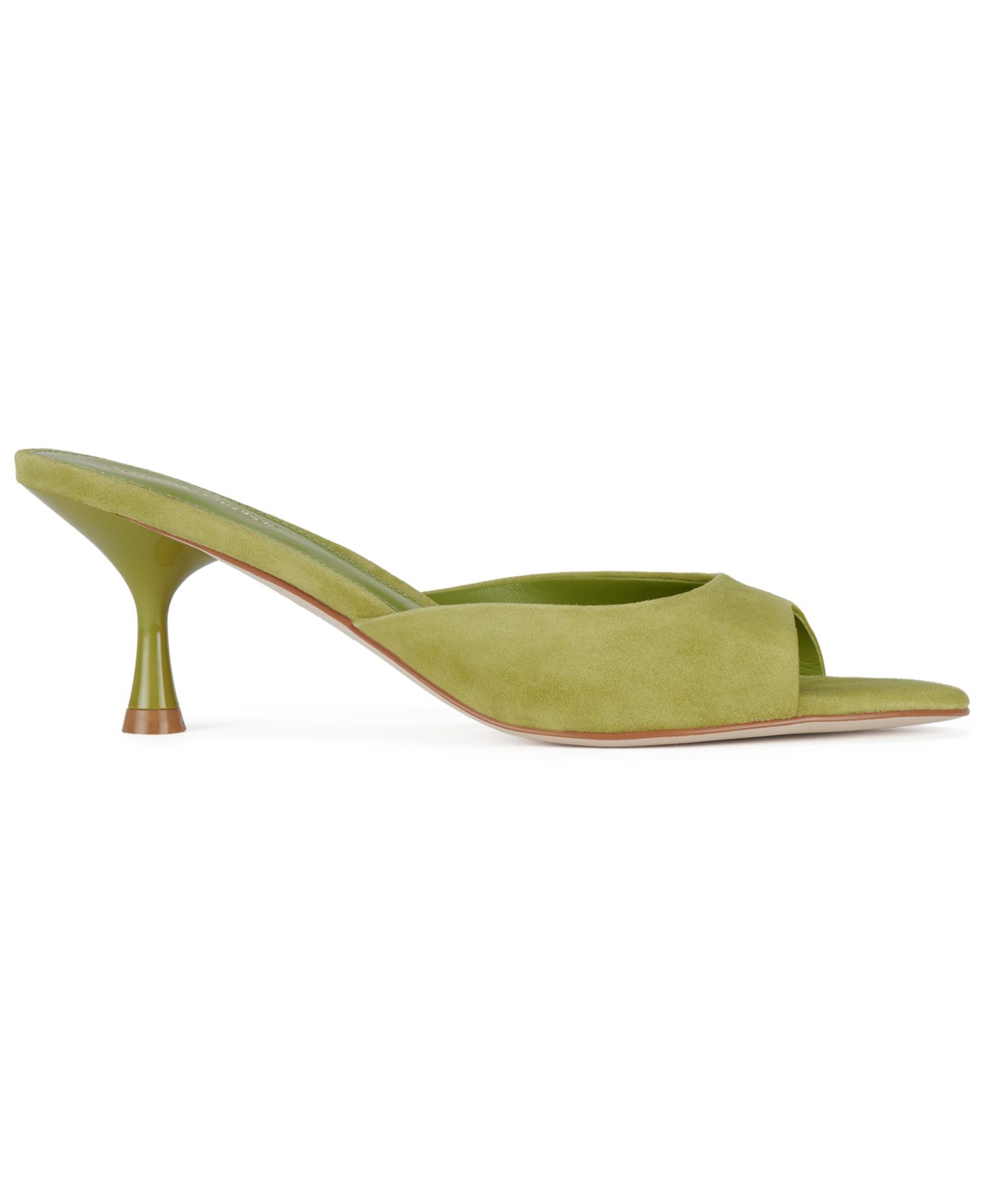 Женские сандалии Jeffrey Campbell Spy-Kid Mid-Heel Slip-On Dress Sandals, цвет: Яркий шартрез замшевый — фото 2