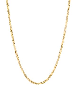 Solid Box Chain Necklace in 18k Gold-Plated Sterling Silver