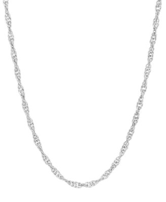 Solid Singapore Chain Necklace in Sterling Silver