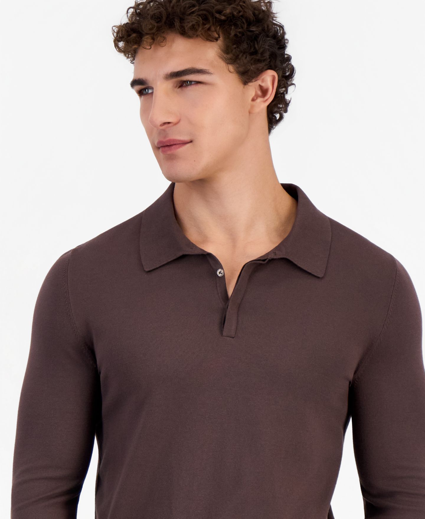Мужское поло Hugo Boss San Pippo-CV Long-Sleeve Knitted Slim-Fit Polo, цвет: Brnoverflw — фото 3