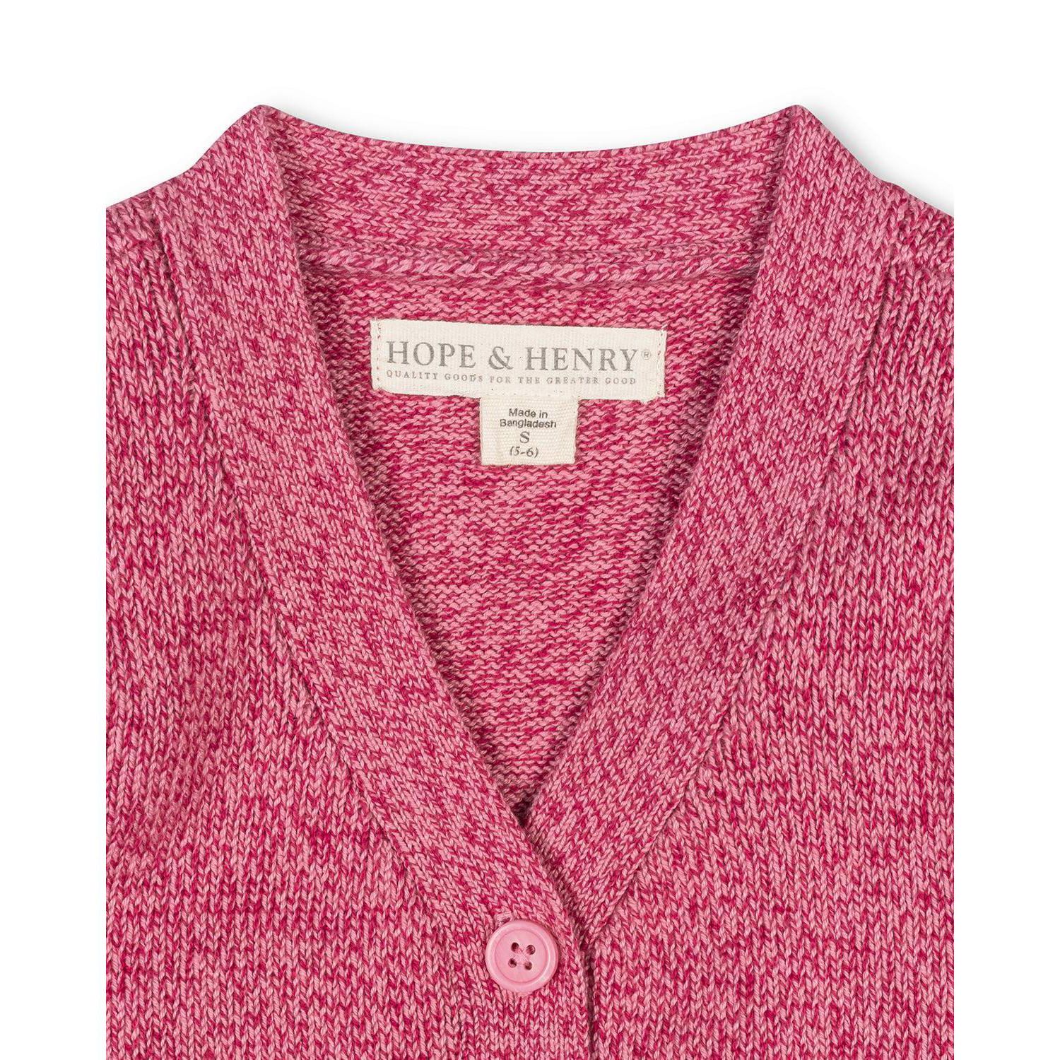 Little and Big Girls' (XXS-L) Organic V-Neck Cardigan Sweater