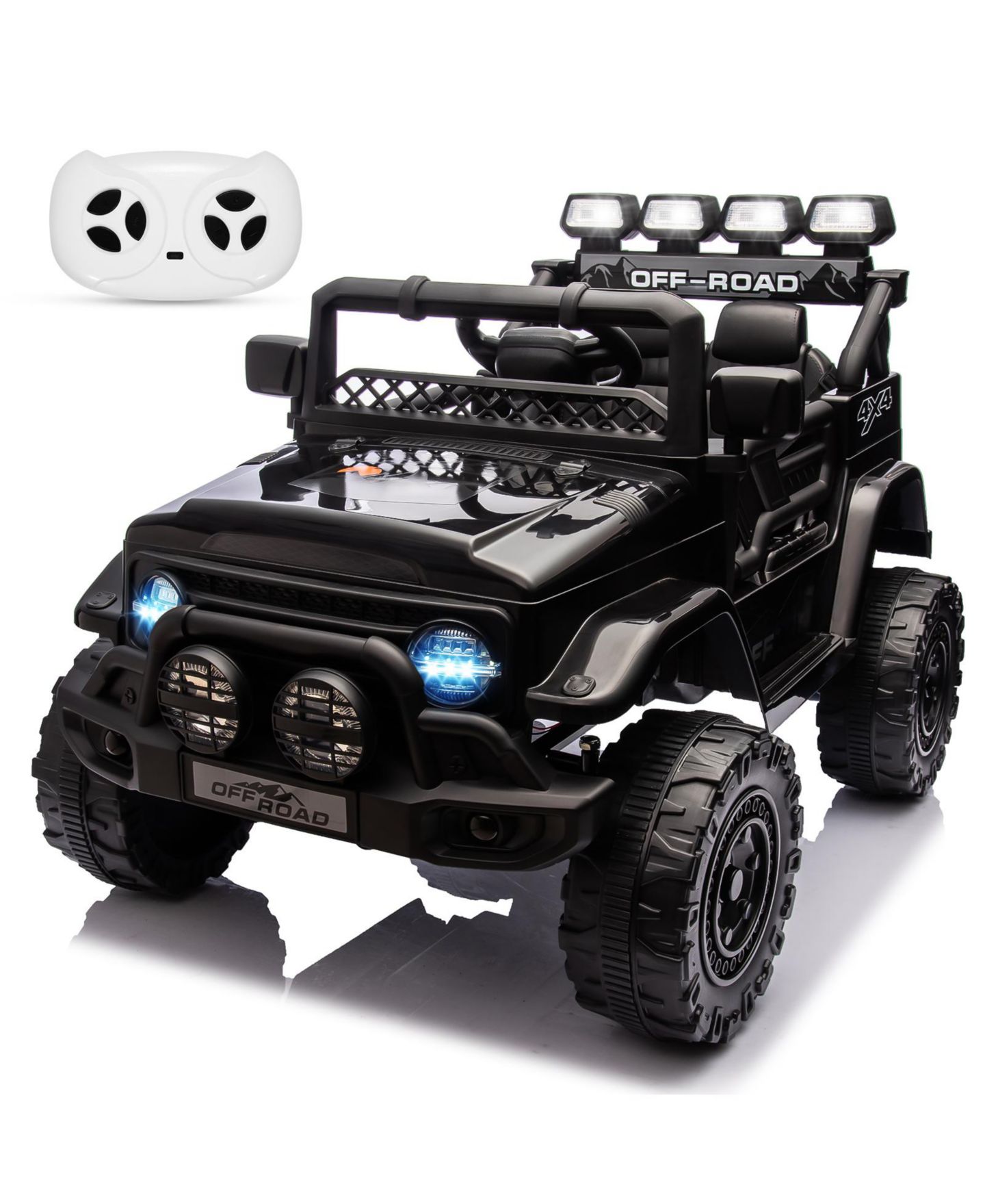 Детская игрушка homfan 12V Remote Control Electric Ride-On Truck with Spring Suspension, Ages 3-8, цвет: Чёрный — фото 1