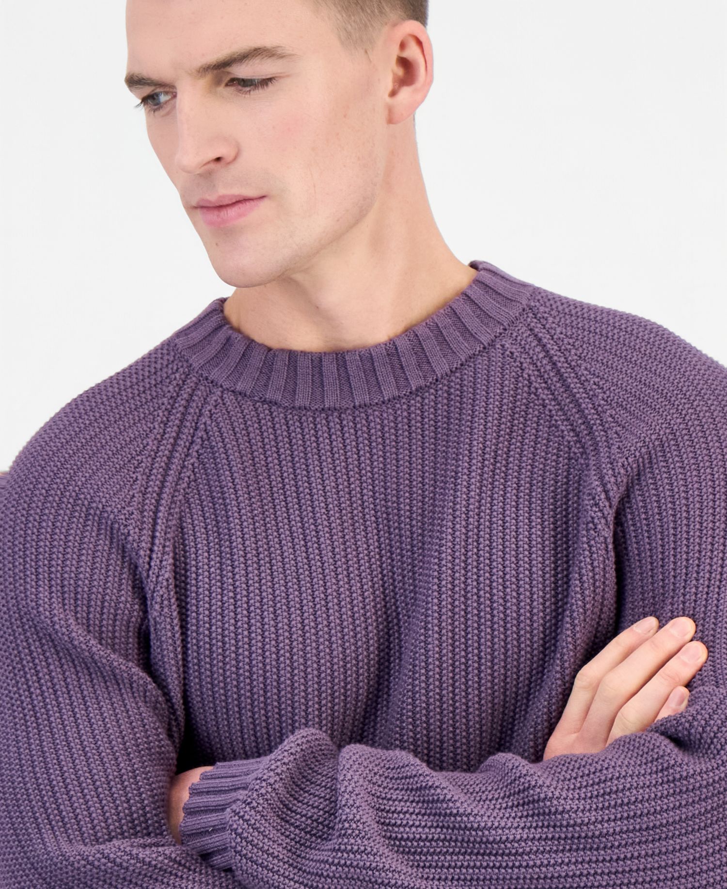 Men's Sonnee Crew Neck Regular-Fit Raglan Sweater