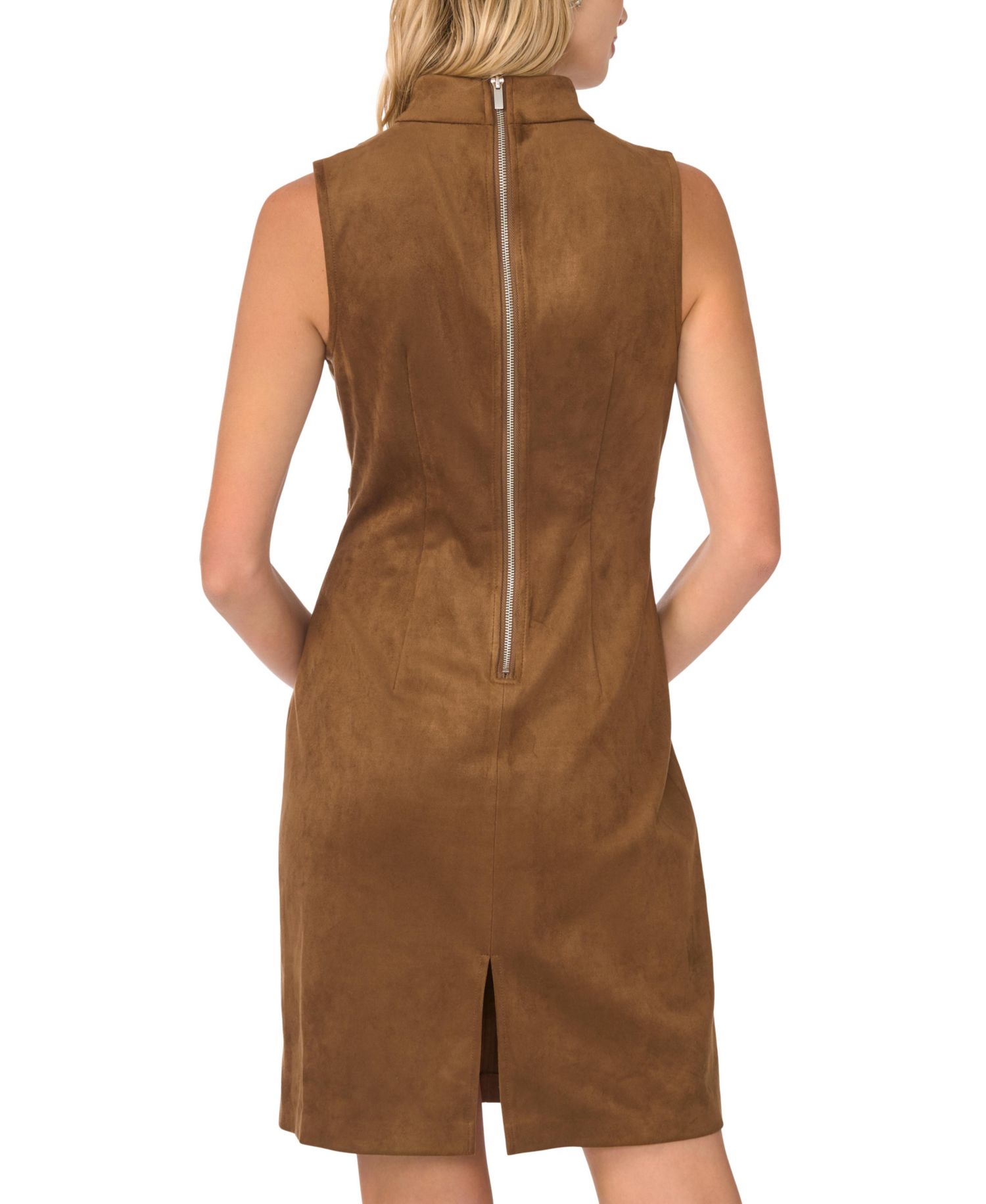 Women's High Neck Princess Seam Midi Dress