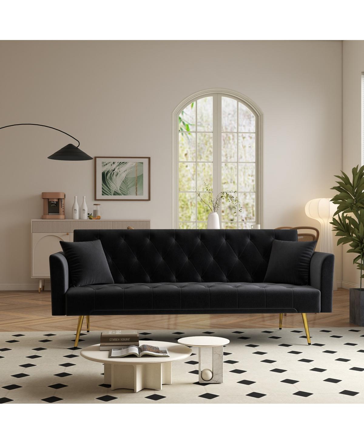 Streamdale Furniture Velvet Convertible Sleeper Sofa