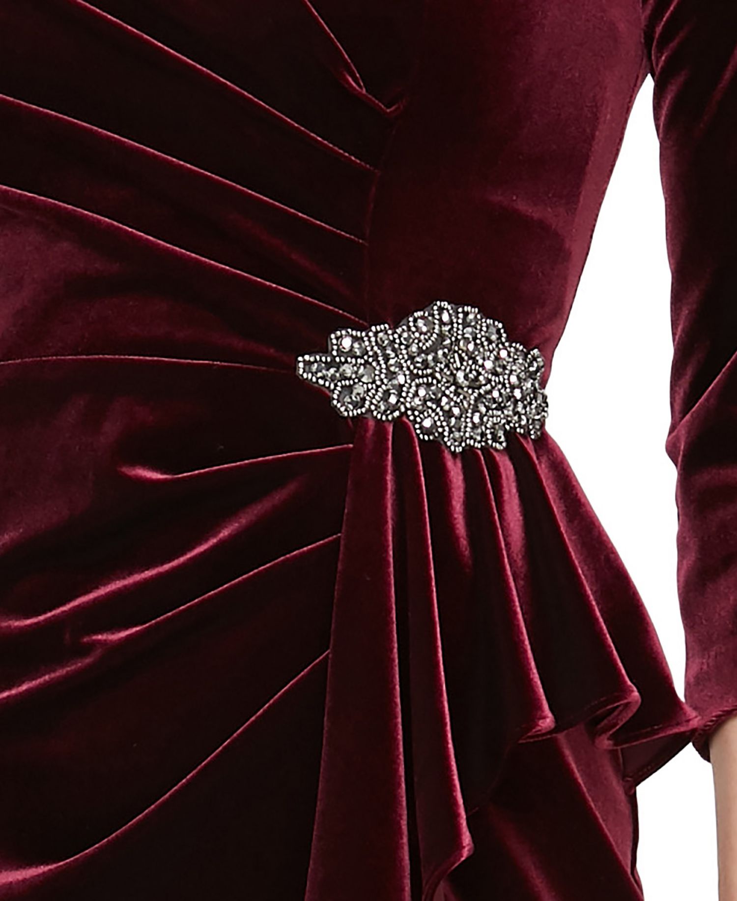 Petite Velvet 3/4-Sleeve Sheath Dress
