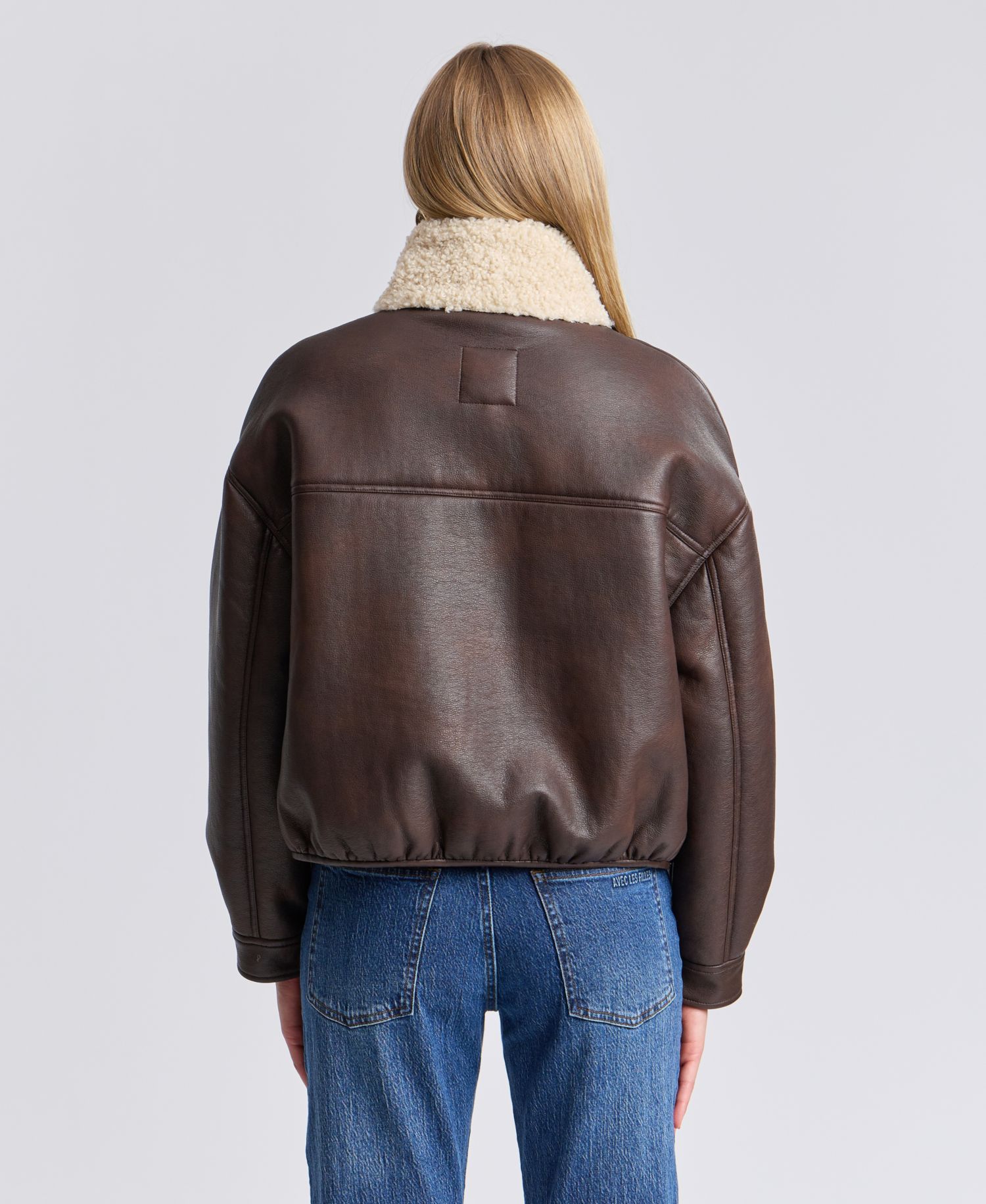 Women's Faux Shearling Oversized-Fit Bomber Jacket