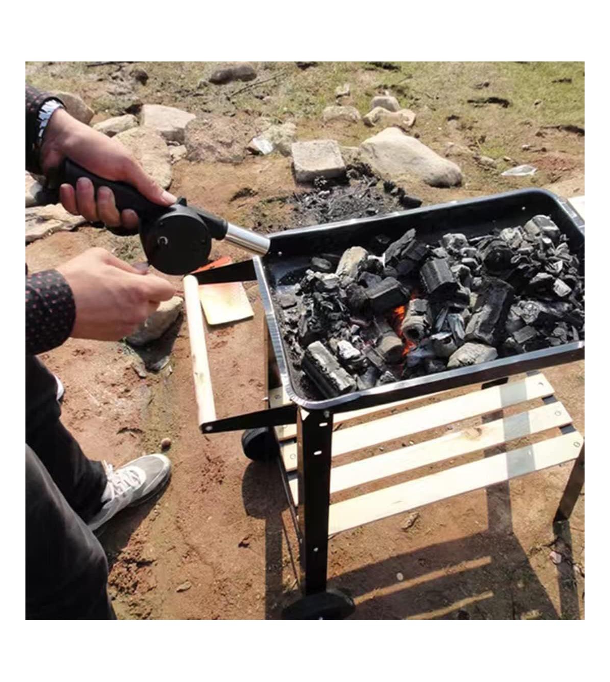 Mountaintop Bbq Fan Air Blower Fast Fire Starter Portable Mini Manual Hand Crank for Outdoor Picnic Camping Cooking Barbecue Charcoal Grills