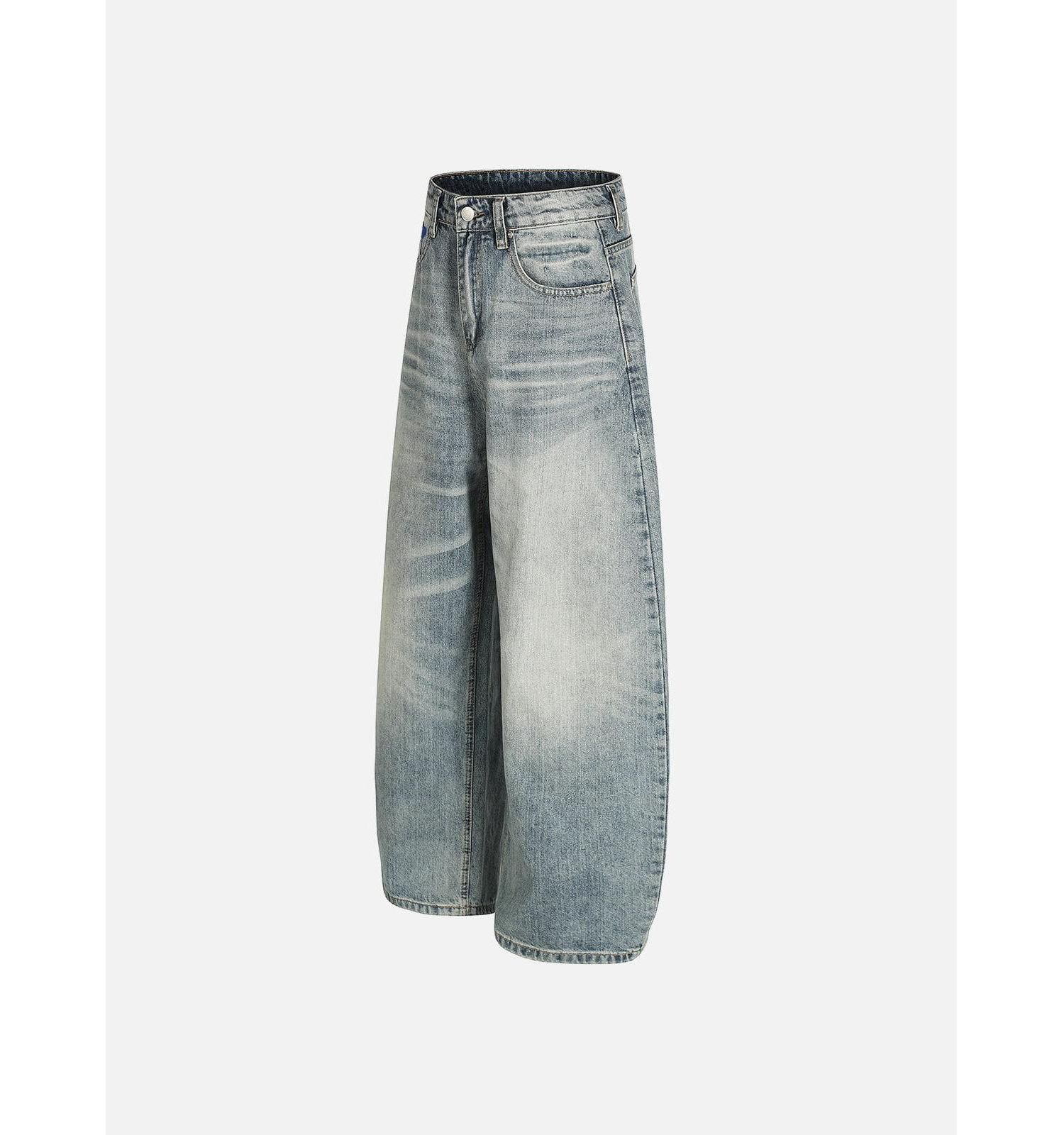 Women's Baggy Barrel High-Rise Wide-Leg Washed Jeans