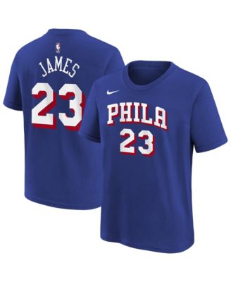 Big Boys and Girls LeBron James Royal Philadelphia 76ers Icon Name & Number T-Shirt