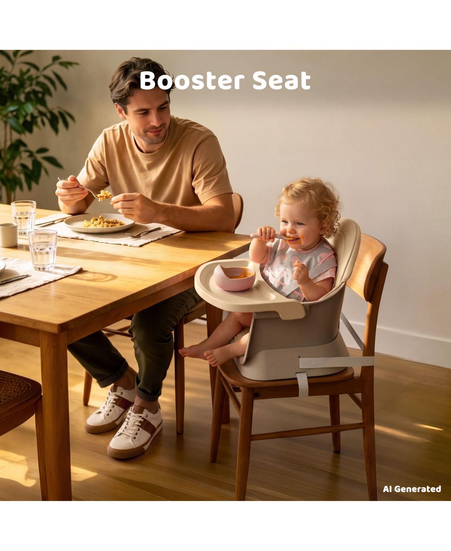 8-in-1 Baby High Chair Converts to Booster Seat and Kids Table Set with Removable Tray