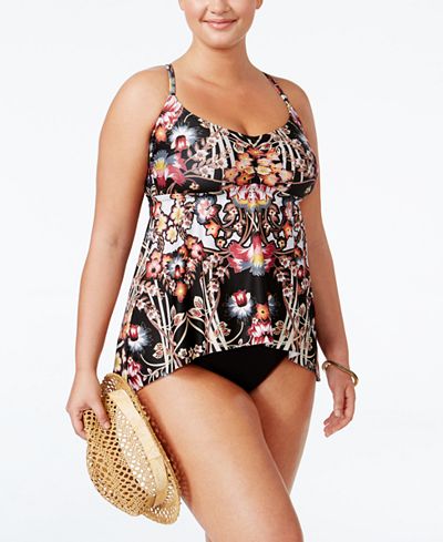 Becca ETC Plus Size Havana Tankini Top & Bottoms