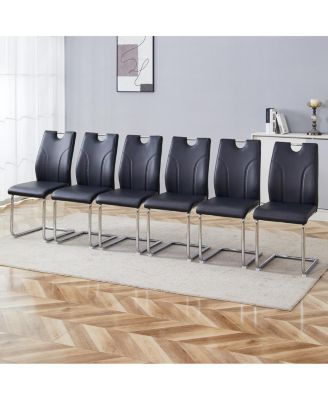 PU Dining Chair Set of 6 with Legs